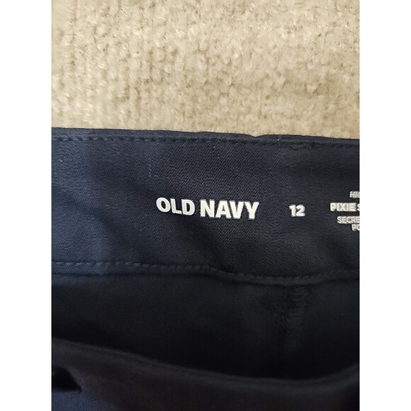 Old Navy High Rise Pixie Straight Ankle Pants Womens 12 Navy Blue Stretch NEW - Picture 8 of 11